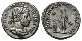 ELAGABALUS (218-222). Denarius. Rome.
Obv: IMP ANTONINVS PIVS AVG.
Laureate and draped bust right, wearing horn.
Rev: SVMMVS SACERDOS AVG.
Elagabalus ...