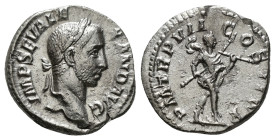 SEVERUS ALEXANDER (222-235). Denarius. Rome.
Obv: IMP C M AVR SEV ALEXAND AVG.
Laureate, draped and cuirassed bust right.
Rev: P M TR P VI COS II P P....