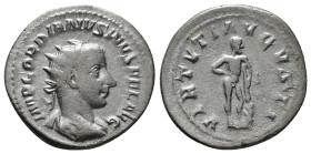 GORDIAN III (238-244). Antoninianus. Rome.
Obv: IMP GORDIANVS PIVS FEL AVG.
Radiate, draped and cuirassed bust right.
Rev: VIRTVTI AVGVSTI.
The Farnes...