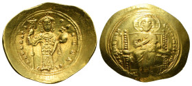 CONSTANTINE X DUCAS (1059-1067). GOLD Histamenon Nomisma. Constantinople.
Obv: + IҺS XIS RЄX RЄGNANTIҺM.
Christ Pantokrator seated facing on throne, h...