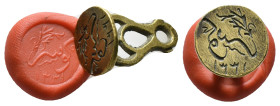 ISLAMIC BRONZE STAMP SEAL.(18th-20th Century).Ae. Condition : Good very fine Material : Bronze.
4,36 g