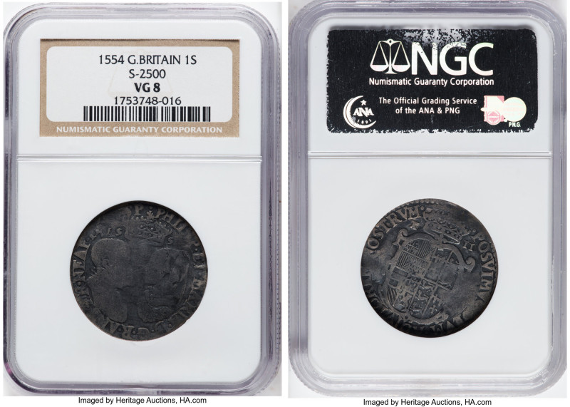 Philip & Mary Shilling 1554 VG8 NGC, S-2500, North-1967. HID09801242017 © 2024 H...