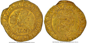 James VI (I) gold 1/2 Sword & Sceptre 1601 AU50 NGC, Edinburgh mint, Eighth coinage, KM19, S-5462. 2.49gm. HID09801242017 © 2024 Heritage Auctions | A...