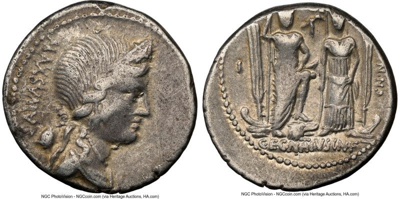 Cn. Egnatius Cn.f. Cn.n. Maxsumus (ca. 76 BC). AR denarius (18mm, 12h). NGC VF, ...