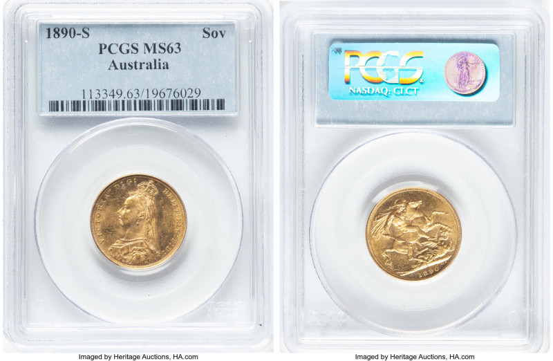 Victoria gold Sovereign 1890-S MS63 PCGS, Sydney mint, KM10. HID09801242017 © 20...