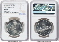 George VI 6-Piece Certified "Mint" Set 1952 NGC, 1) "No Water Lines" Dollar 1952 MS65, Royal Canadian mint, KM46 2) 50 Cents 1952 MS64, Royal Canadian...