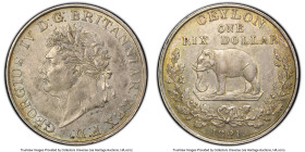 British Colony. George IV Rixdollar 1821 AU58 PCGS, London mint, KM84, Prid-82. A desirable type, quite scarce at the cusp of Mint State, such as seen...