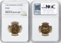 British Colony. Elizabeth II gold Proof Pound 1966 PR63 NGC, Pretoria mint, KM6. HID09801242017 © 2024 Heritage Auctions | All Rights Reserved www.HA....