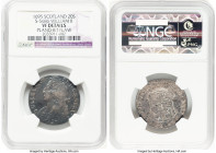 William II 20 Shillings 1695 VF Details (Planchet Flaw) NGC, S-5686. A scarce Scottish issue, rarely found problem-free. This representative has a lot...