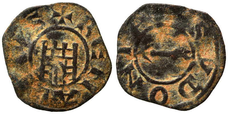 CRUSADERS. Sidon. Raynald Grenier, circa 1170-1204. Pougeoise (bronze, 0.87 g, 1...
