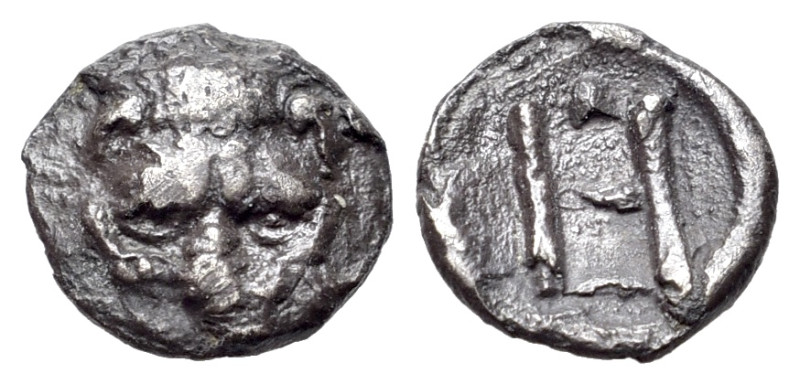 Italy, Bruttium, Rhegion, c. 415-387 BC. AR Hemilitron (7mm, 0.28g, 9/3h). Facin...