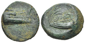 Lycia, Phaselis, c. 250-221/0 BC. Æ (4.13g, 18mm, 3h). Prow right. R/ ΦΑΣΗ, Stern right. Heipp-Tamer p. 160, series B2. Very Fine.