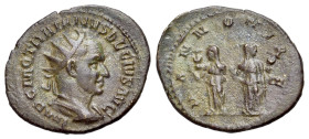 Trajanus Decius (249-251). Antoninianus (23mm, 3.71g, 12h). Rome. Radiate, draped and cuirassed bust r. R/The two Pannoniae standing facing, each with...