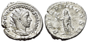 Volusian (251-253). AR Antoninianus (21mm., 4.48g), c. 253. IMP CAE C VIB VOLVSIANO AVG Radiate, draped, and cuirassed bust r. R/ P M TR P IIII COS II...