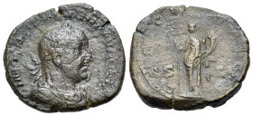 Valerian I (253-260). Æ Sestertius (29mm, 18.13g, 12h). Rome. Laureate and cuirassed bust r. R/Felicitas standing left, holding caduceus and cornucopi...