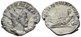 Postumus (260-269). AR Antoninianus (22mm, 2.46g, 12h). Treveri. 1st officina. 1st emission, 1st phase, AD 260. Radiate, draped, and cuirassed bust r....