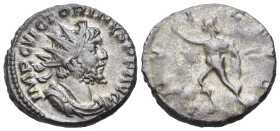 Victorinus (269-271). BI Antoninianus (3.96g, 19mm, 6h). Treveri, AD 270-271. IMP C VICTORINVS P F AVG, radiate, draped and cuirassed bust to right. R...