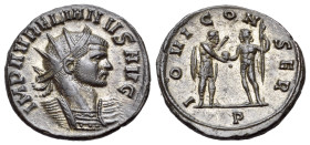 Aurelian (270-275). Antoninianus (21mm, 3.87g, 6h). Serdica, 273-274. Radiate and cuirassed bust of Aurelian to r. R/IOVI CONSER / P Aurelian, on the ...