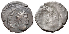 Aurelian (270-275). Brockage Radiate (21mm, 2.97g). Cyzicus. Radiate, draped bust r. R/ Brockage. Double struck on both sides. Near VF