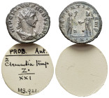Probus (276-282). Radiate (20mm, 3.16g). Antioch. Radiate, draped and cuirassed bust r. R/ Emperor standing r., holding eagle-tipped sceptre, receivin...