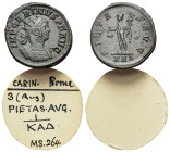 Carinus (283-285). Radiate (21mm, 4.18g). Rome, 284. Radiate and cuirassed bust r. R/ Mercury standing l., holding purse and caduceus; KAΔ. RIC V 264....