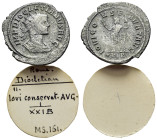 Diocletian (284-305). Radiate (22mm, 3.59g). Rome, 285. Radiate and draped bust r. R/ Jupiter standing l., holding thunderbolt and sceptre; XXIB. RIC ...