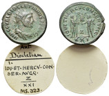 Diocletian (284-305). Radiate (22mm, 4.48g). Antioch, 285-293. Radiate, draped and cuirassed bust r. R/ Jupiter standing r., holding globe and sceptre...