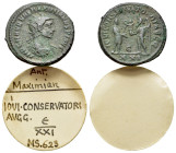 Maximianus Herculius (286-305). Æ Antoninianus (21mm, 4.03g, 6h). Antioch. Radiate and cuirassed bust r. R/ Jupiter standing l., holding sceptre, pres...