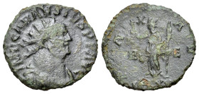 Carausius (287-293). Æ Antoninianus (22mm, 3.65g, 6h). London. Radiate, draped and cuirassed(?) bust to r. R/ Pax standing to l., holding branch and s...