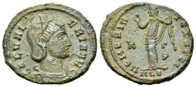 Galeria Valeria (293-311). Struck AD 311. Æ Follis (25mm, 7.33g, 6h). Alexandria. Diademed and draped bust r. R/ Venus standing l., holding apple with...