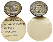 Constantine I 'the Great' (307-337). Æ Follis (19mm, 3.62g, 6h). Heraclea, 324. Laureate head r. R/ VOT XX within wreath; star//SMHA. RIC VII 60.