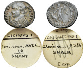 Licinius I (308-324). Æ Follis (19mm, 3.03g). Antioch 317-320. Laureate and draped bust l., holding mappa, globe and sceptre. R/ Jupiter standing l., ...