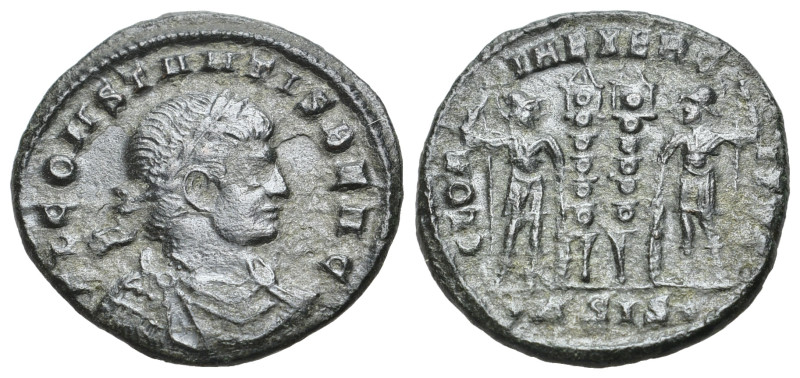 Constans (Caesar, AD 334-335). BI Nummus (2.15g, 18mm, 2h). Siscia. FL CONSTANTI...