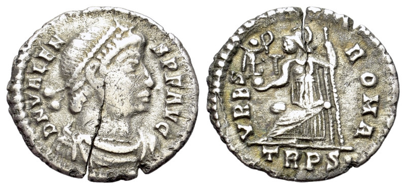 Valens (364-378). AR Siliqua (18mm, 2.02g). Treveri, 367-375. Pearl-diademed, dr...