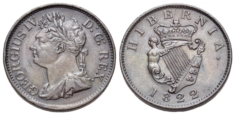 Ireland, George IV (1820-1830). Half Penny 1822 (27mm, 8.78g, 7h). London. Laure...