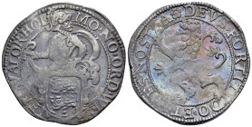 Netherlands, West Friesland. AR Leeuwendaalder - 48 Stuivers 1605 (41mm, 26.50g, 9h). Knight standing l., head r., holding up garnished coat-of-arms i...