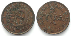 CHINA - KIANGNAN 10 Cash CD 1904 local warlord imitation issue, copper, RRR!