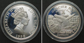 COOK ISLANDS 2 Dollars 1998 Glacier Bay US-NATIONAL PARKS silver Proof