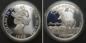 COOK ISLANDS 2 Dollars 1998 Petrified Forest US-NATIONAL PARKS silver Proof