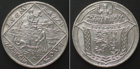 CZECHOSLOVAKIA. 5 Dukaten 1928, 10TH ANN. OF REPUBLIC, silver, SCARCE!