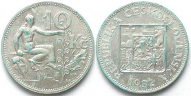 CZECHOSLOVAKIA. 10 Korun 1932, silver AU