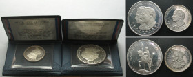 CZECHOSLOVAKIA. TRUTH WINS, 5 & 10 Ducats of Prague 1968, DUBCEK & HUS / DUBCEK & SVOBODA, silver, Proof