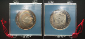 CZECHOSLOVAKIA. 50 Korun 1970, LENIN, silver, Proof, originally sealed!