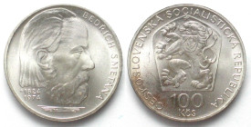 CZECHOSLOVAKIA. 100 Korun 1974, SMETANA, silver, BU