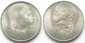 CZECHOSLOVAKIA 100 Korun 1976 VIKTOR KAPLAN silver UNC