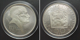 CZECHOSLOVAKIA. 50 Korun 1978, ZDENEK NEJEDLY, silver, Proof
