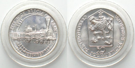 CZECHOSLOVAKIA. 50 Korun 1989, BRECLAV TO BRNO RAILROAD, silver, BU
