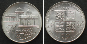 CZECHOSLOVAKIA 50 Korun 1991 Mariánské Lázně SPA TOWNS silver BU