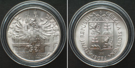 CZECHOSLOVAKIA. 100 Korun 1992, MORAVIAN MUSEUM BRNO, silver BU