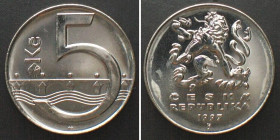 CZECH REPUBLIC. 5 Korun 1997, KEY DATE!